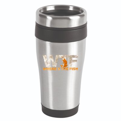 Funny Fishing Wtf Wheres The Fish Fisher Joke Gift 16oz Travel Tumbler