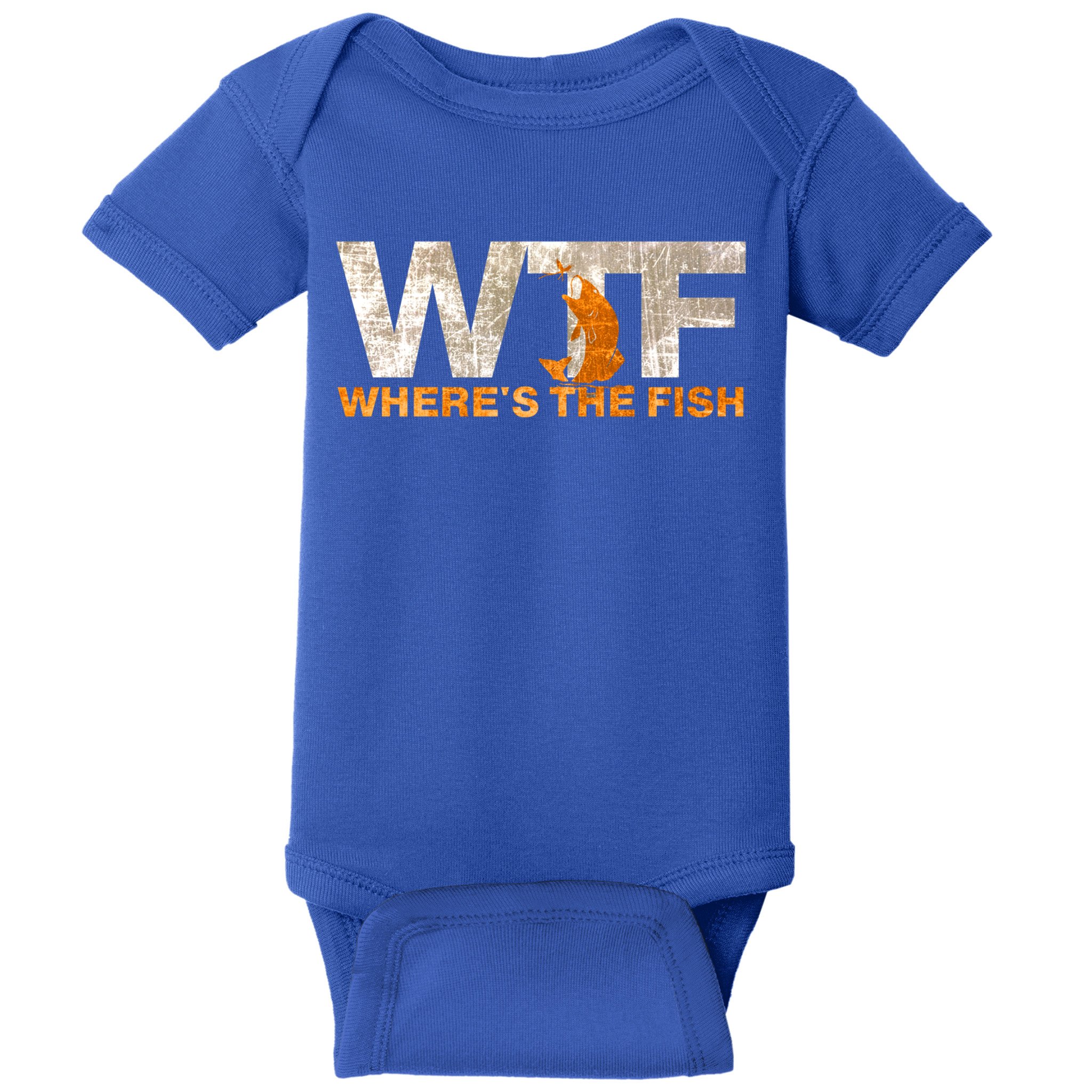 Funny Fishing Wtf Wheres The Fish Fisher Joke Gift Baby Bodysuit