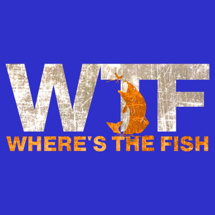 Funny Fishing Wtf Wheres The Fish Fisher Joke Gift Women's V-Neck T-Shirt
