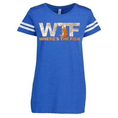 Funny Fishing Wtf Wheres The Fish Fisher Joke Gift Enza Ladies Jersey Football T-Shirt