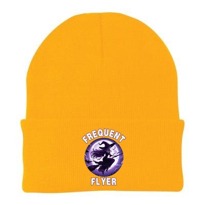 Frequent Flyer Witch Funny Halloween Witch Costume Flyer Knit Cap Winter Beanie