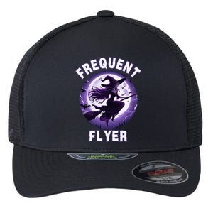 Frequent Flyer Witch Funny Halloween Witch Costume Flyer Flexfit Unipanel Trucker Cap