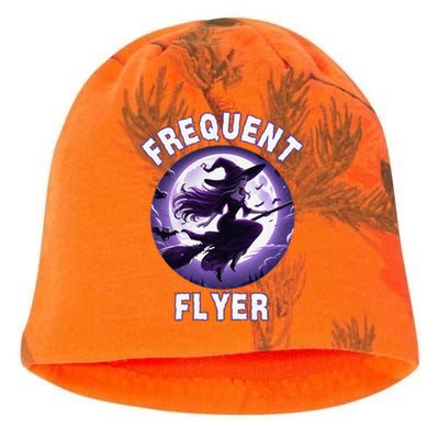 Frequent Flyer Witch Funny Halloween Witch Costume Flyer Kati - Camo Knit Beanie