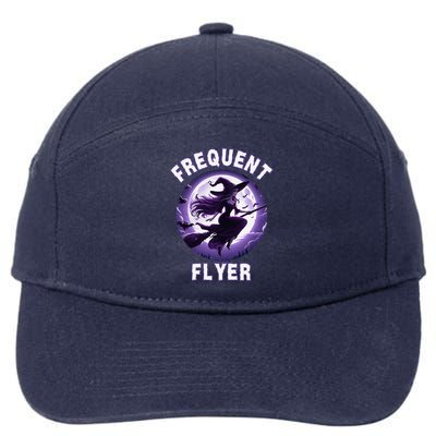 Frequent Flyer Witch Funny Halloween Witch Costume Flyer 7-Panel Snapback Hat