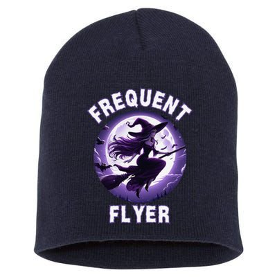 Frequent Flyer Witch Funny Halloween Witch Costume Flyer Short Acrylic Beanie