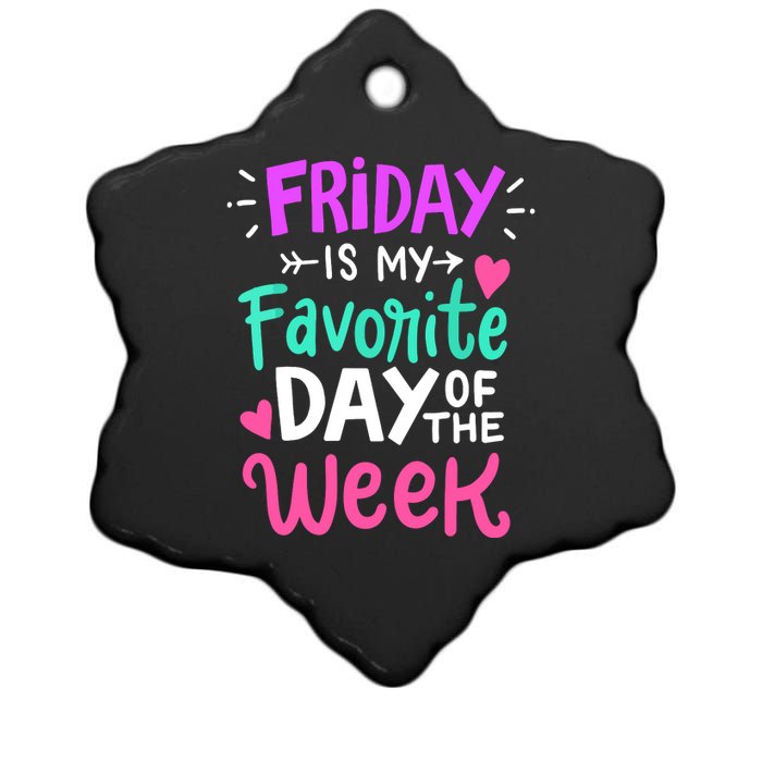 Fridays Favorite Week Gift Ceramic Star Ornament