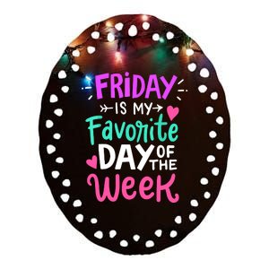 Fridays Favorite Week Gift Ceramic Oval Ornament