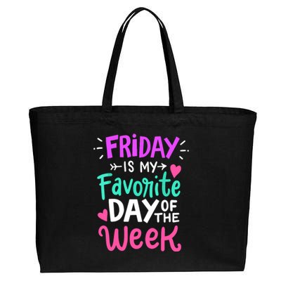 Fridays Favorite Week Gift Cotton Canvas Jumbo Tote