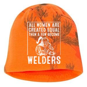 Funny Female Welder Gift Cool Proud Metalworkers Meaningful Gift Kati - Camo Knit Beanie