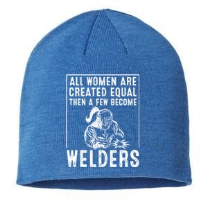 Funny Female Welder Gift Cool Proud Metalworkers Meaningful Gift Sustainable Beanie