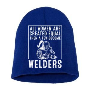 Funny Female Welder Gift Cool Proud Metalworkers Meaningful Gift Short Acrylic Beanie