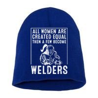 Funny Female Welder Gift Cool Proud Metalworkers Meaningful Gift Short Acrylic Beanie