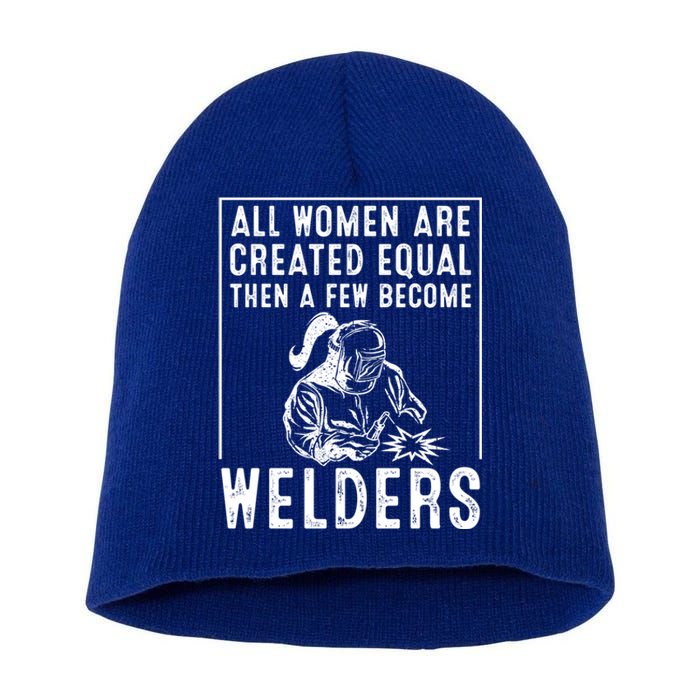 Funny Female Welder Gift Cool Proud Metalworkers Meaningful Gift Short Acrylic Beanie