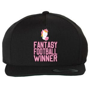 Fantasy Football Winner Gift Unicorn With Football Meaningful Gift Wool Snapback Cap