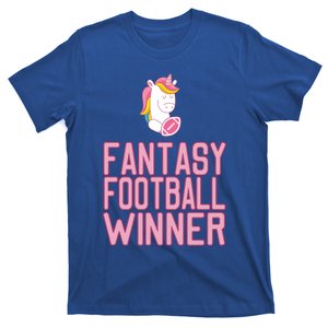 Fantasy Football Winner Gift Unicorn With Football Meaningful Gift T-Shirt