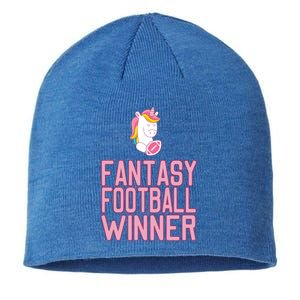 Fantasy Football Winner Gift Unicorn With Football Meaningful Gift Sustainable Beanie