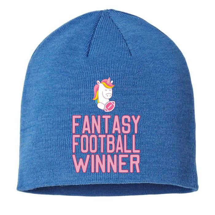 Fantasy Football Winner Gift Unicorn With Football Meaningful Gift Sustainable Beanie