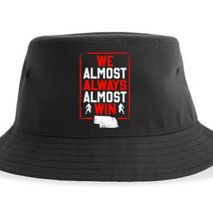 Football Fans We Almost Always Almost Win Funny Nebraska Sustainable Bucket Hat