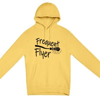 Frequent Flyer Witches Broom Halloween Premium Pullover Hoodie