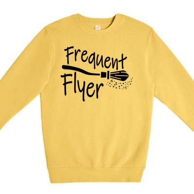 Frequent Flyer Witches Broom Halloween Premium Crewneck Sweatshirt