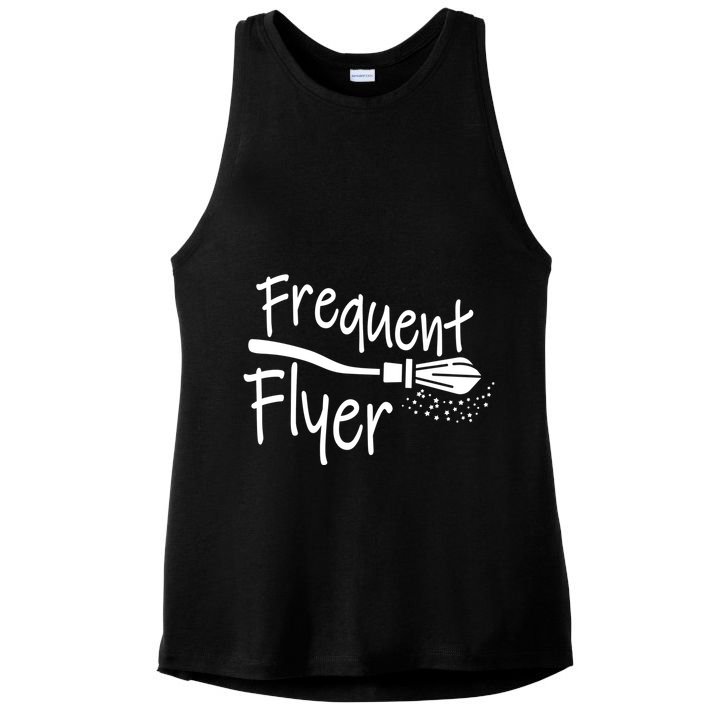 Frequent Flyer Witches Broom Halloween Ladies PosiCharge Tri-Blend Wicking Tank