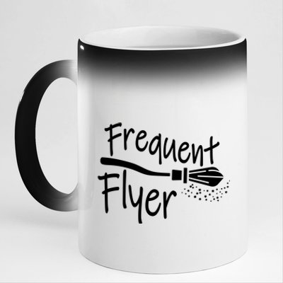 Frequent Flyer Witches Broom Halloween 11oz Black Color Changing Mug