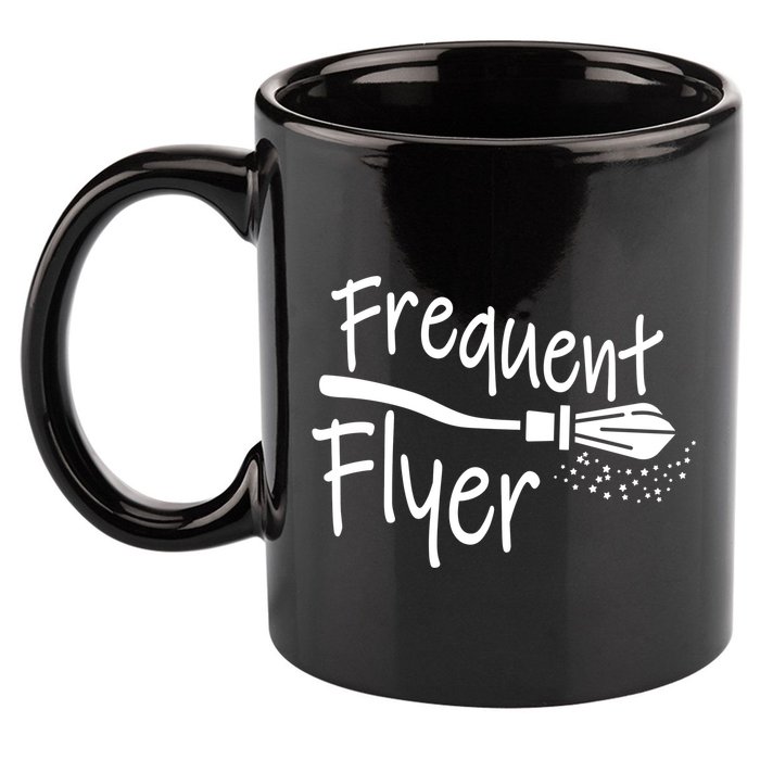 Frequent Flyer Witches Broom Halloween 11oz C Handle Ceramic Mug