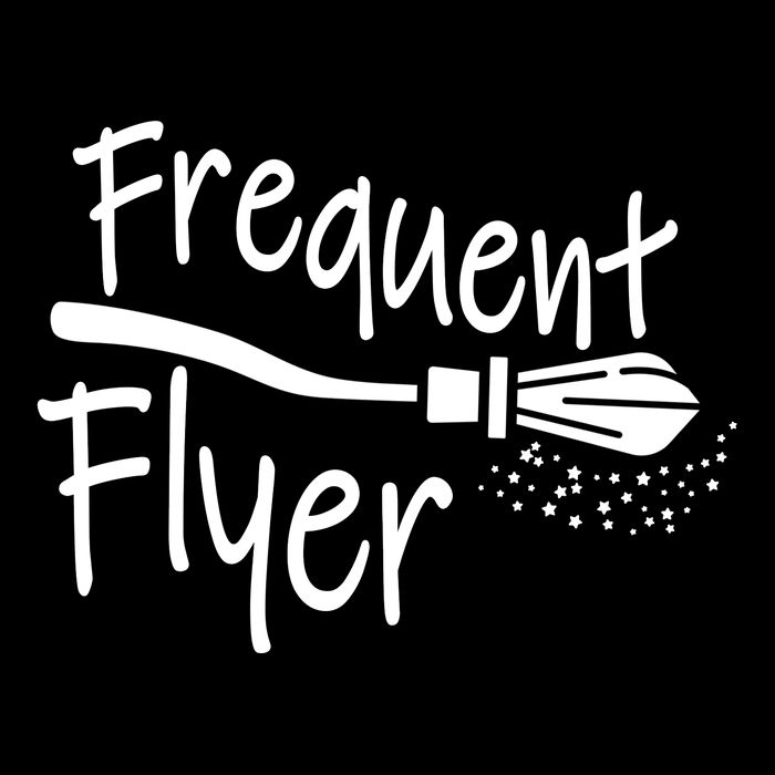 Frequent Flyer Witches Broom Halloween Drawstring Bag