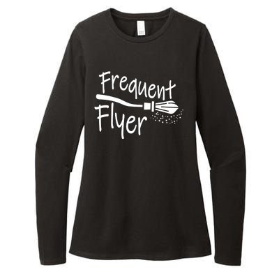 Frequent Flyer Witches Broom Halloween Womens CVC Long Sleeve Shirt