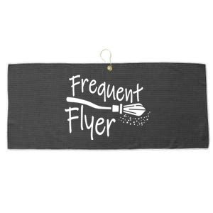 Frequent Flyer Witches Broom Halloween Large Microfiber Waffle Golf Towel