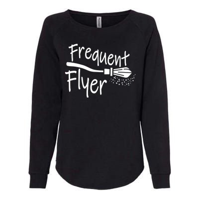 Frequent Flyer Witches Broom Halloween Womens California Wash Sweatshirt