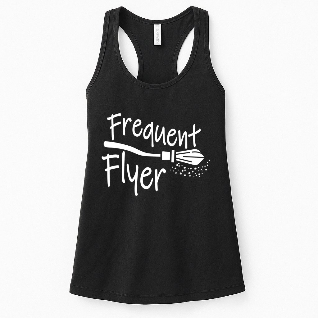 Frequent Flyer Witches Broom Halloween Womens Tank Top