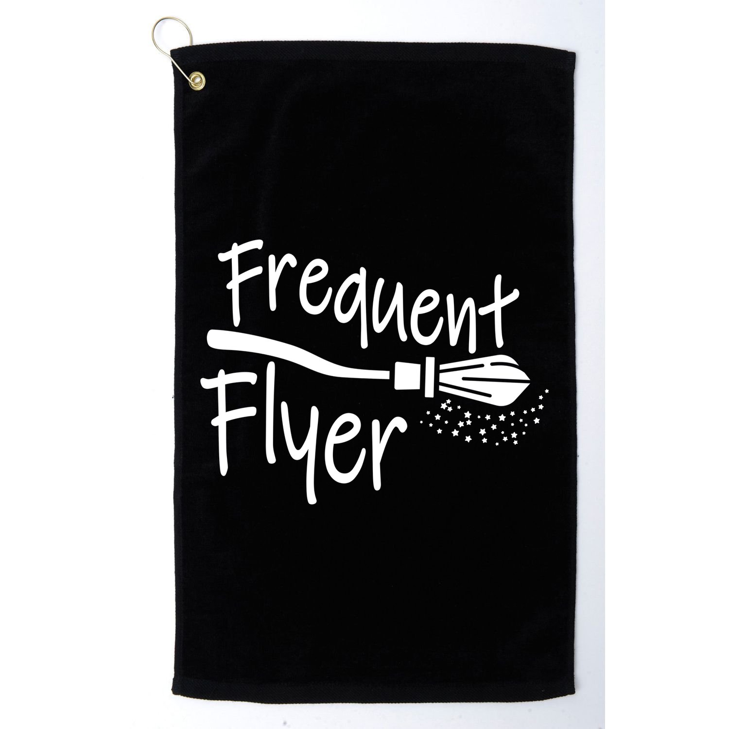 Frequent Flyer Witches Broom Halloween Golf Towel