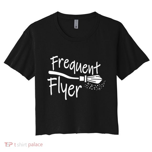Frequent Flyer Witches Broom Halloween Crop Top
