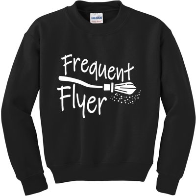 Frequent Flyer Witches Broom Halloween Kids Sweatshirt