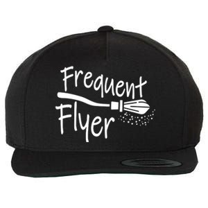 Frequent Flyer Witches Broom Halloween Wool Snapback Cap