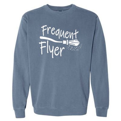 Frequent Flyer Witches Broom Halloween Garment-Dyed Sweatshirt