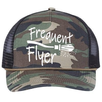 Frequent Flyer Witches Broom Halloween Retro Rope Trucker Hat Cap