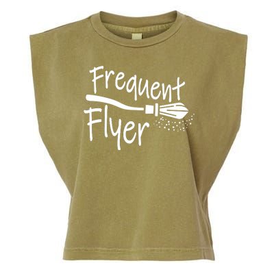 Frequent Flyer Witches Broom Halloween Garment-Dyed Women's Muscle Tee