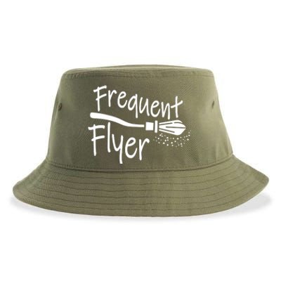 Frequent Flyer Witches Broom Halloween Sustainable Bucket Hat