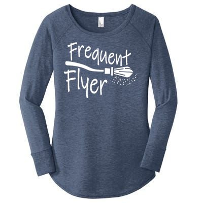 Frequent Flyer Witches Broom Halloween Women's Perfect Tri Tunic Long Sleeve Shirt