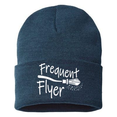 Frequent Flyer Witches Broom Halloween Sustainable Knit Beanie