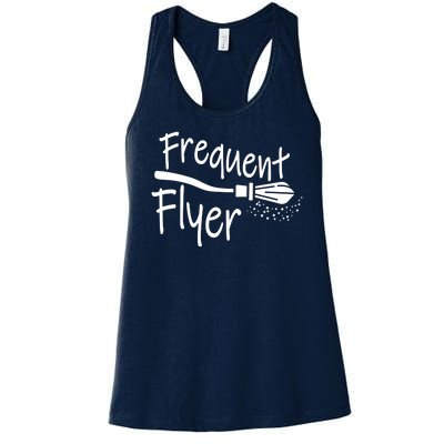 Frequent Flyer Witches Broom Halloween Women's Racerback Tank