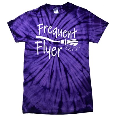 Frequent Flyer Witches Broom Halloween Tie-Dye T-Shirt