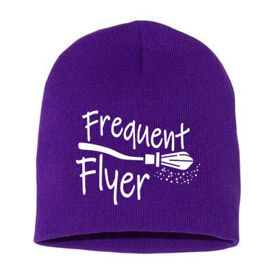 Frequent Flyer Witches Broom Halloween Short Acrylic Beanie