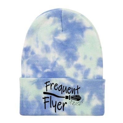 Frequent Flyer Witches Broom Halloween Tie Dye 12in Knit Beanie