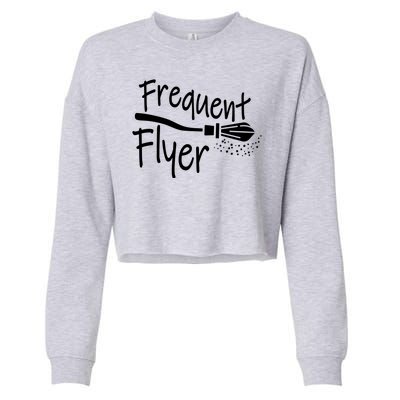 Frequent Flyer Witches Broom Halloween Cropped Pullover Crew