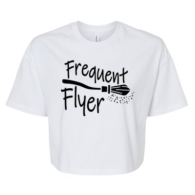 Frequent Flyer Witches Broom Halloween Bella+Canvas Jersey Crop Tee