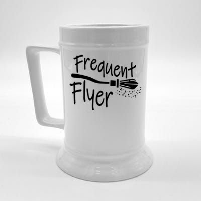 Frequent Flyer Witches Broom Halloween Beer Stein