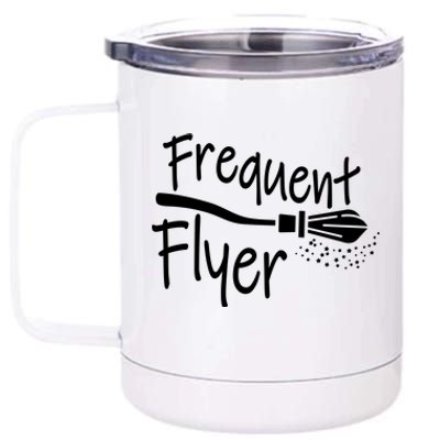 Frequent Flyer Witches Broom Halloween 12 oz Stainless Steel Tumbler Cup